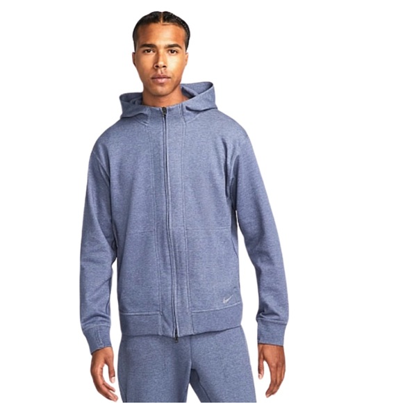 Nike Yoga DRI-Fit Restore Full Zip Fleece Hoodie in Blue DQ4876-410 - Picture 3 of 15